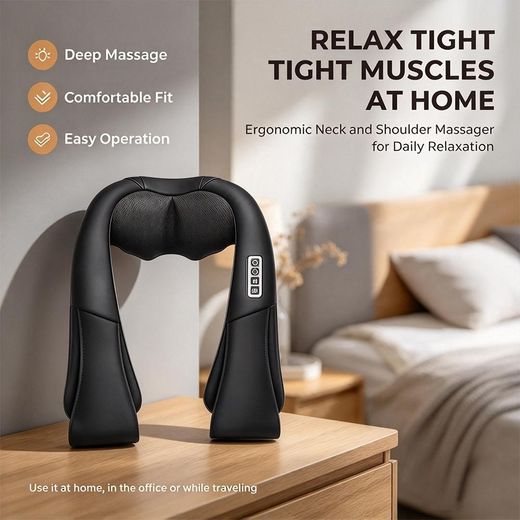 TodyJeyHo Masseur pour le dos et le cou, masseur pour le dos avec pétrissage profond des tissus, massage du cou et des épaules avec chaleur, oreiller de massage électrique, idées cadeaux de la fille et du fils - image 2
