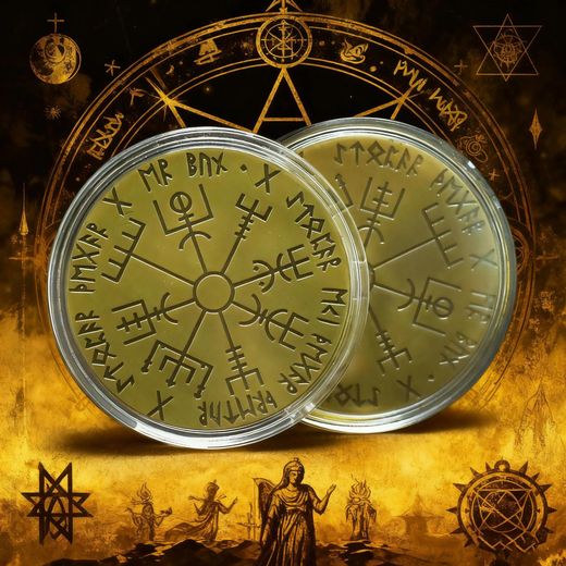 Fashion Pièce commémorative en bronze du Soleil de Salomon, pièce de tarot, zodiaque, horoscope, planète, amulette magique, pièce commémorative - image 2