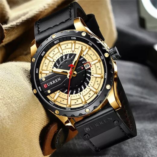 Curren Montre Homme De Luxe à Quartz En Cuir- Idéal Pour Le Business_C8374 - image 2
