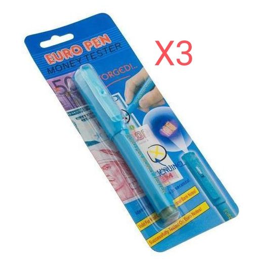 Euro Pen STYLO DÉTECTEUR DE FAUX BILLETS -Lot De 3