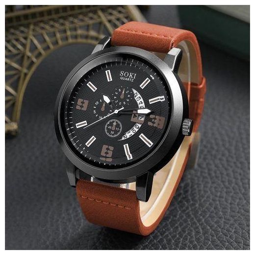 Fashion 4PCS New Men's Business Alloy Watch Set Cool Quartz Watch + Bracelet Perlé Polyvalent- - image 2
