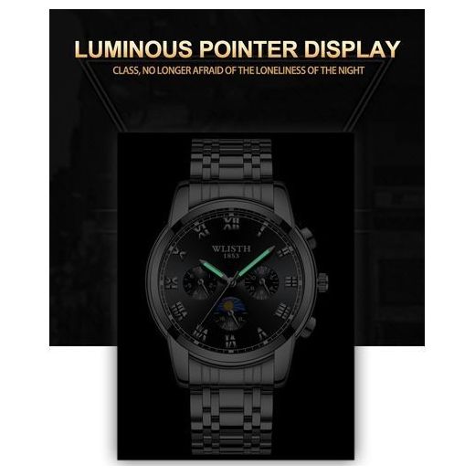 Wlisth Montre A Quartz Homme - Noir - image 3