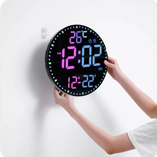 Generic Horloges murales numériques LED rvb, application Wifi intelligente, contrôle de la température, affichage de la Date et de la semaine, réveil électronique multifonctionnel