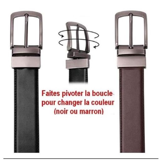 Fashion Ceinture Classique Double Faces - Noir/Marron - image 3
