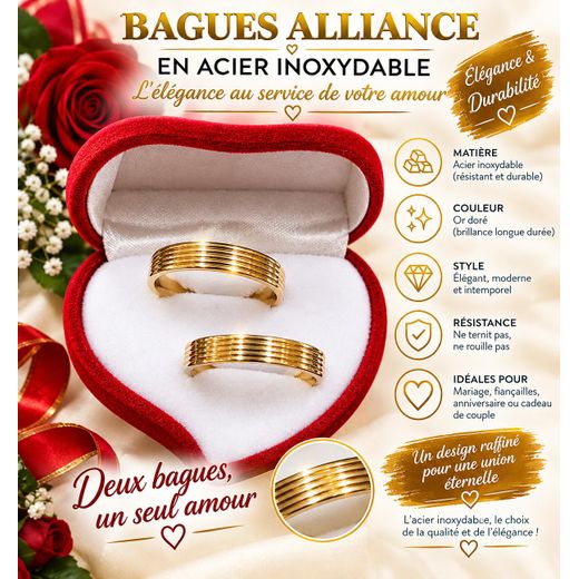 Inox Bague alliance en acier inoxydable - image 2