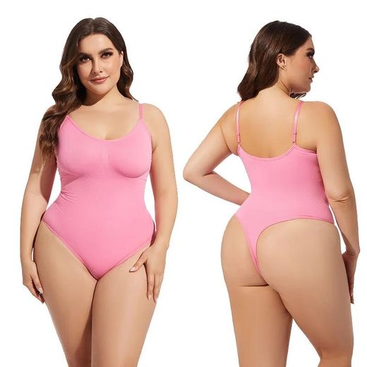 Fashion Bodysuite en string sculptant pour contrôle du ventre et la poitrine _ Rose