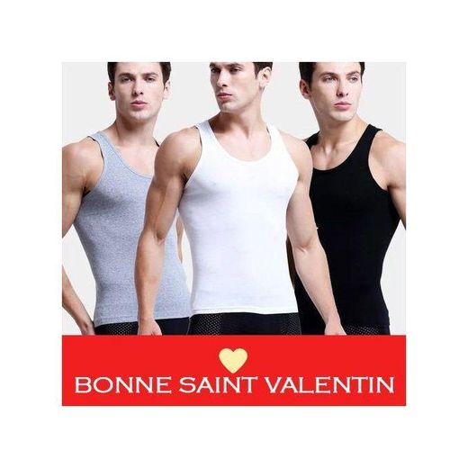 Mode Lot De 3 Débardeurs Homme - Noir/Blanc/Gris - image 4