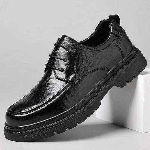 KANGERDUN Mocassins habillés noirs classiques pour hommes (à enfiler) – Style Oxford classique, textile confortable – Noir - image 3