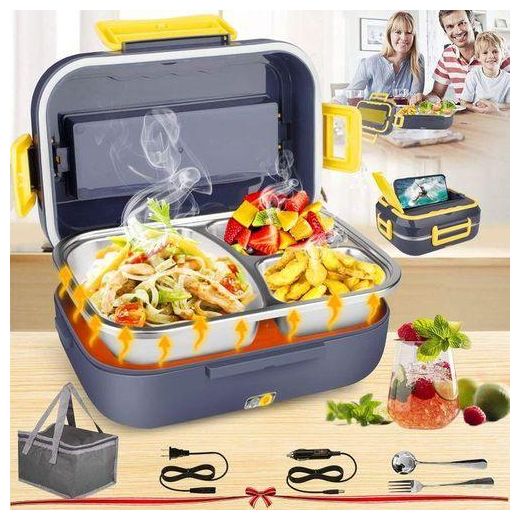 Generic special Boîte à lunch isotherme en acier inoxydable, chauffante sans ajout d'eau, pour voiture et maison