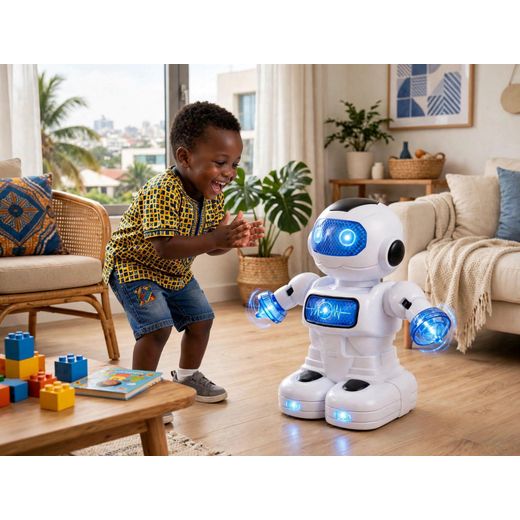 Generic Robot Intelligent Dansant Lumineux avec Musique - Jouet Éducatif 3 Ans+ - Robot qui Danse avec Lumières LED