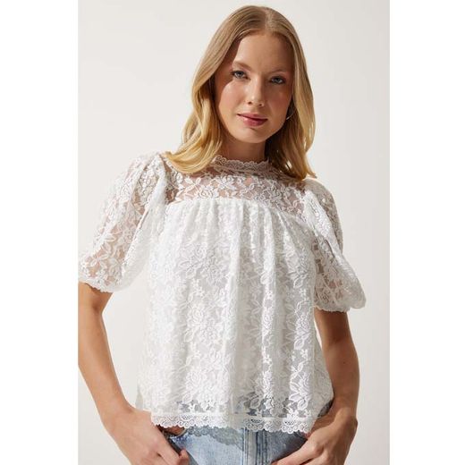 Trendyol Chemisier en Dentelle Blanche pour Femme RG00015 - image 2