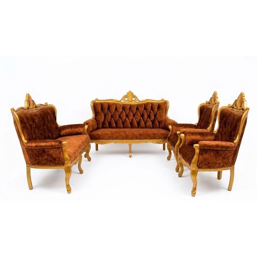 Fauteuil Salon Royal Baroque "Majesté Gold"
