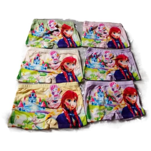 Fasfion 6 paquets enfants coton sous-vêtements culottes boxeur shorts rose violet jaune rouge pour bébé filles 2 ~ 7 ans