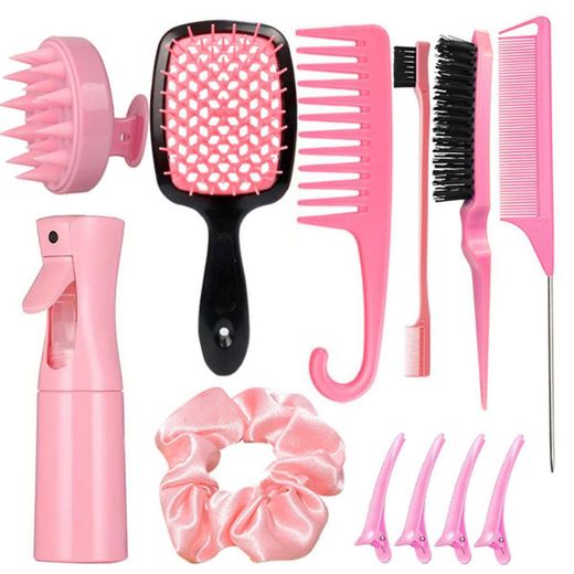 Generic 12pcs Ensemble de peignes de coiffure,kit d'outils de coiffage,convient à tous les types de cheveux - image 2