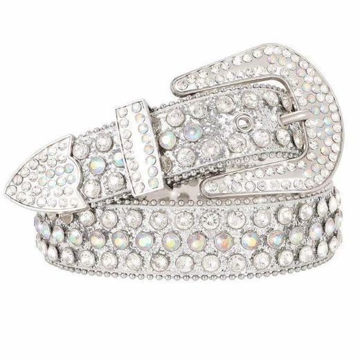 Generic Ceintures En Strass Pour Homme Et Femmes , Ceinture En Cuir à Clous En Cristal De Style - image 2