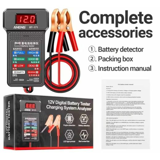 Generic BT-171 Testeur De Batterie Automobile 12V - Analyseur De Charge Et Tension - image 3