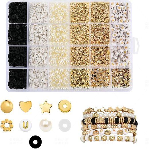 Generic Kit de fabrication de bracelets, 2580 perles en argile pour la fabrication de bracelets