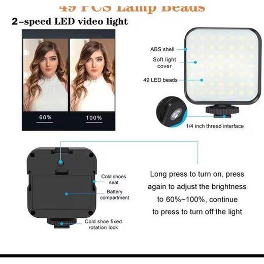 Generic Kit Vlogging Trépied Téléphone Microphone Lampe LED Télécommande - image 4