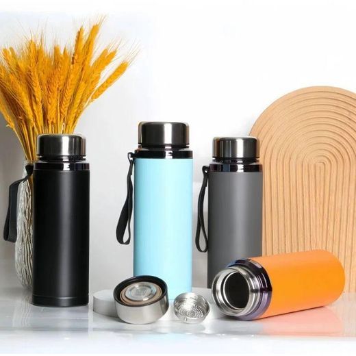 Generic Thermos 800ml Inox Isotherme - Bouteille Thermos Double Paroi avec Poignée & Lanière - Chaud/Froid Longue Durée - image 3