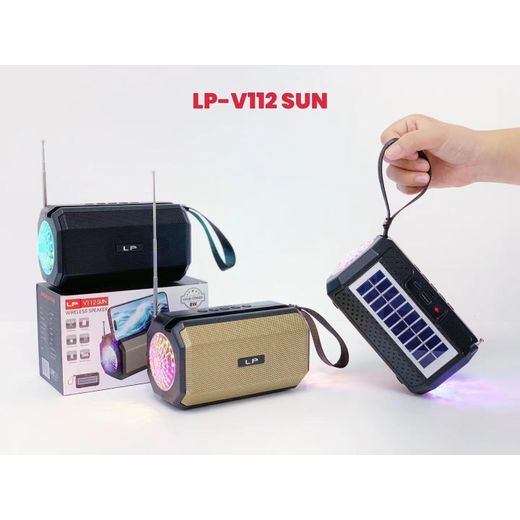 Generic Haut-Parleur Solaire Sans Fil LP V112 SUN 8W – Enceinte Bluetooth Rechargeable Solaire avec Basses Puissantes, Antenne Radio FM, USB, Carte TF, LED & Support Smartphone - image 2