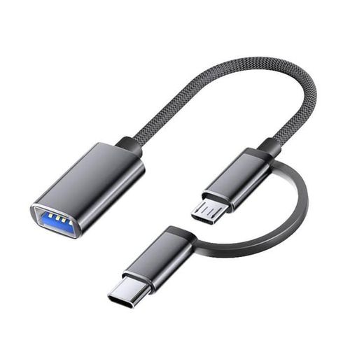 Generic Câble de conversion OTG pour téléphone (2 en 1), (Micro + Type-C en option) (USB3.0) (Hub) - image 2