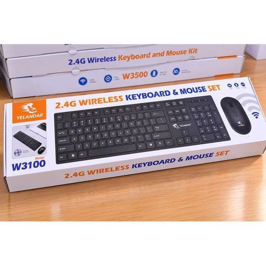 Generic Kit Clavier + Souris Sans Fil - Sans Fil 2.4G - Rechargeable USB - AZERTY - Pour PC, Smart TV, Tablette