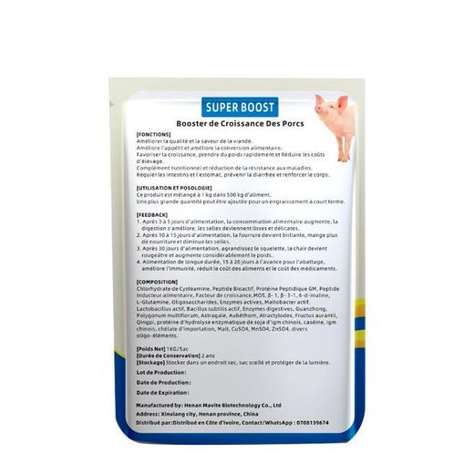SUPER BOOST Alimentation Bio - Nutrition animale - Super Boost Porcs 1kg + 1 STYLO OFFERT - image 4