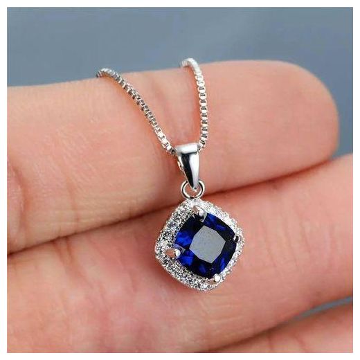 Fashion Chaîne Argent Sterling 925 Amour Cœur Pierres Précieuses Cadeau De Mariage Cadeau D’anniversaire Saint Valentin Ensemble Cadeau Pour Femme  Cœur Amour Love Bijoux Mode Femme Cadeau Fête Des Mères St Valentin Cadeau De Noël - image 2