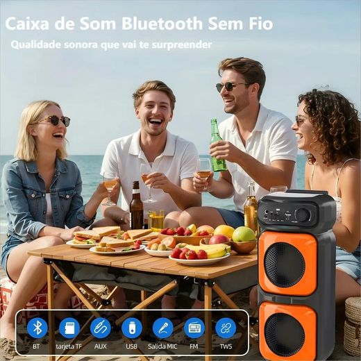 SinG-e Enceinte portable de karaoké sans fil Bluetooth TWS avec lumière LED rechargeable et 4 pouces pour les fêtes en extérieur - image 4