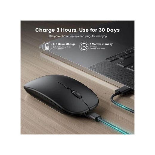 Generic Souris Bluetooth Sans Fil Rechargeable - 2.4Ghz - Noir