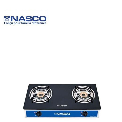 Nasco Rechaud À Gaz - 2 Feux- Vitre Inox Miroir - Garantie 3 Mois