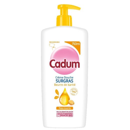  Crème Douche Surgras Beurre De Karité CADUM à L'huile d'amande Douces Bio Peaux Sèches 750ml. XX Importé De France