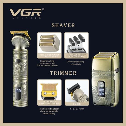 VGR Ensemble de tondeuse à cheveux professionnelle - image 2