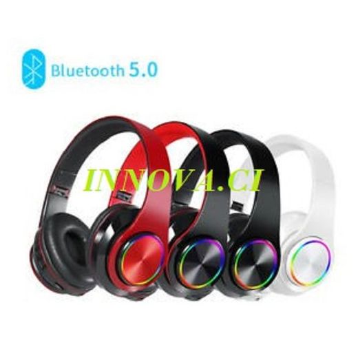 Bluetooth NOUVEAU Casque Bluetooth B39 Lumineux Stéréo - Micro Intégré - Micro-SD - Multicolore - image 3