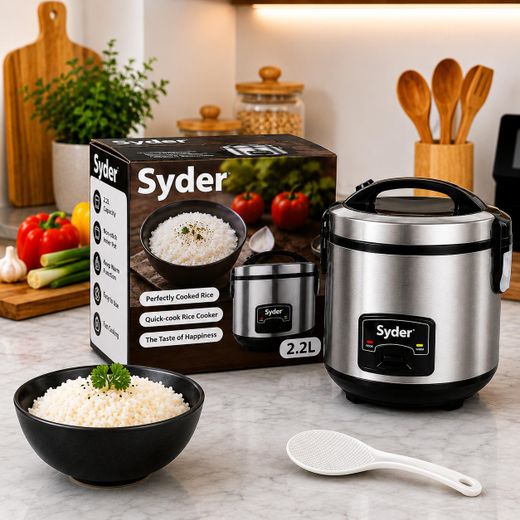 Generic Syder Cuiseur à Riz Électrique 2,2 L – Cuve Antiadhésive, Fonction Maintien au Chaud Automatique, Cuisson Rapide, Corps en Acier Inoxydable, Idéal pour Toute la Famille - image 4