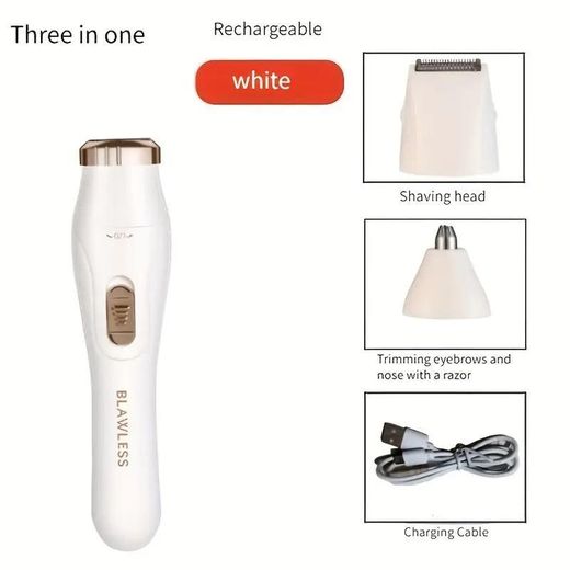 Generic Rasoir électrique rechargeable pour femme – Rasoir portable, tondeuse bikini et épilateur visage, jambes et aisselles - image 3