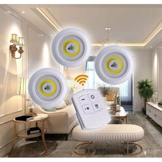 Generic Kit de 3 lampes Led spots LED, sans fil, télécommande