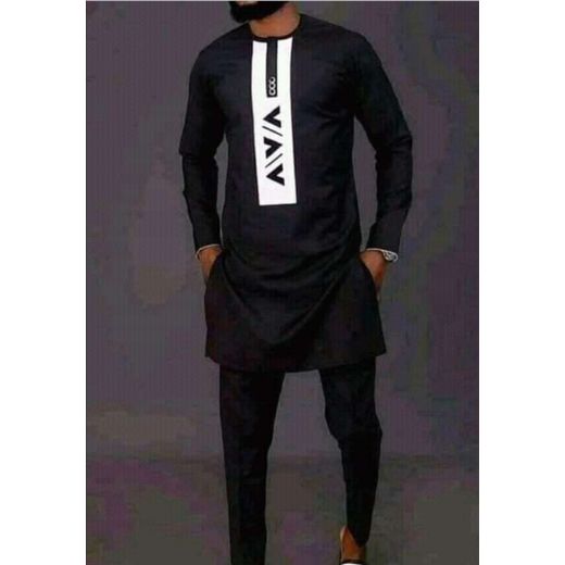 Ensemble Tunique Homme Manche Longue De Couleur Noire
