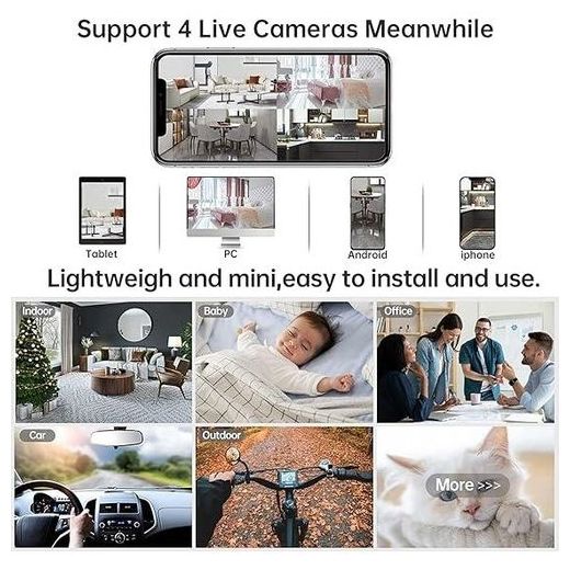 Generic Mini Camera A9 Espion Cachee Enregistreur,Full HD 1080P Micro Caméra WiFi - image 3