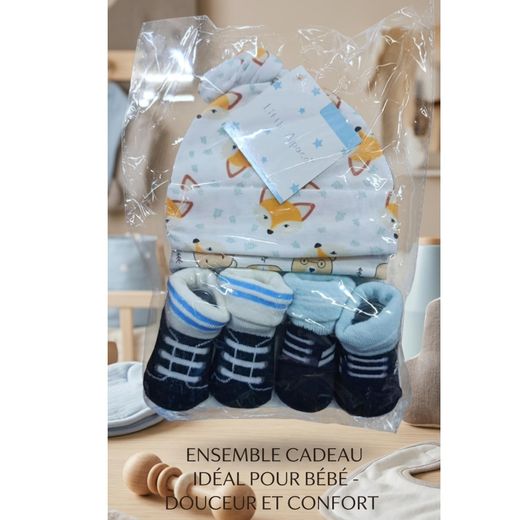Fashion Ensemble Cadeau Naissance Little Alpaca - Bonnet à Nœud & Chaussons Absorbants - Accessoires Bébé 0-6 Mois - Douceur et Confort - image 3