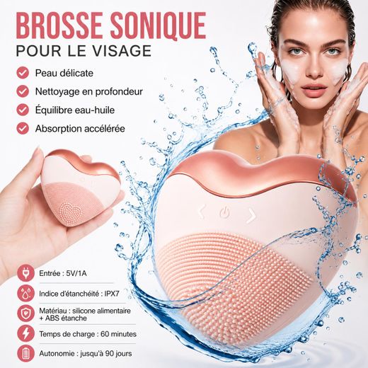 Generic Brosse nettoyante visage sonique en silicone - image 3