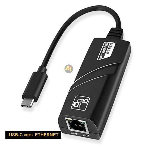 Adaptateur USB-C vers Ethernet, XRR USB Type C vers RJ45 LAN Ethernet  pour Windows, Surface Book, XPS Plus