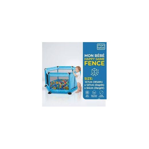 Generic Parc de Jeux Hexagonal pour Bébé - Piscine à Balles Sécurisée – Bleu