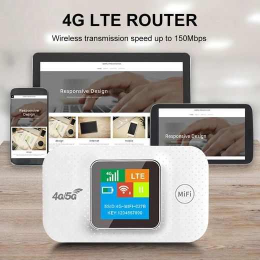 Generic Routeur WiFi mobile 4G LTE 3000mAh 150Mbps Modem Routeur Type-C avec emplacement pour carte SIM Mini Hotspot extérieur pour maison bureau voiture voyage