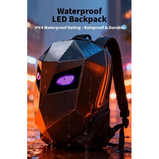 Generic Sac à dos de motard en gros avec affichage LED étanche et yeux LED, grande capacité, pour casque, idéal pour l'extérieur - image 4