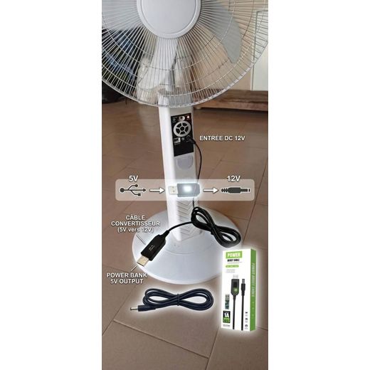 Generic cable pour recharger votre ventilateur rechargeable, alimenter votre router wifi a l'aide d'un power bank pendant les coupures de courant