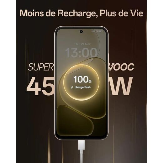 Oppo A6 5G Android  6+256Go, Processeur Dimensity 6300, Écran 120Hz 6,75", Caméra Ultra-Nette 50MP, Batterie 6550mAh, Résistance à l'eau IP69, Charge Flash SUPERVOOC 45W, - image 4