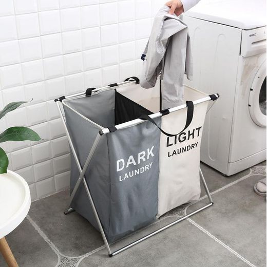 Generic Panier à Linge Pliable Haute Capacité – Organisateur de Lessive Tri Sélectif 1 ou 2 Compartiments – Solide & Gain de Place - image 4