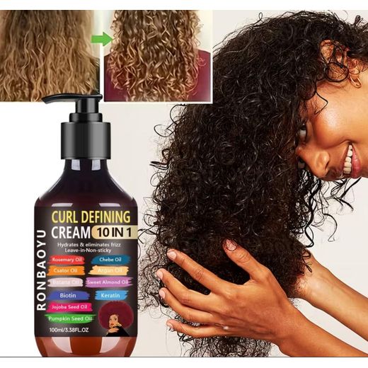Generic Crème Boucles 10-en-1 - Soin Coiffant Hydratant - Romarin, Chébé & Argan - Leave-In 100ml - image 2