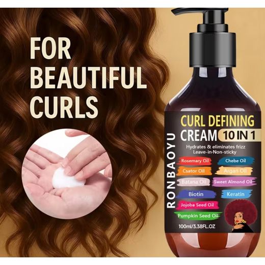 Generic Crème Boucles 10-en-1 - Soin Coiffant Hydratant - Romarin, Chébé & Argan - Leave-In 100ml - image 3